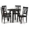 Baxton Studio Anesa Modern and Contemporary Transitional Dark Brown Finished Wood 5-Piece Dining Set 177-11377-10896-Zoro - alternate 6